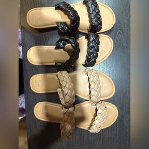 Sandal bundle, brown and black, size 10